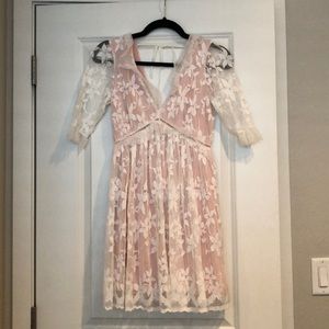 Topshop white lace dress, size 2
